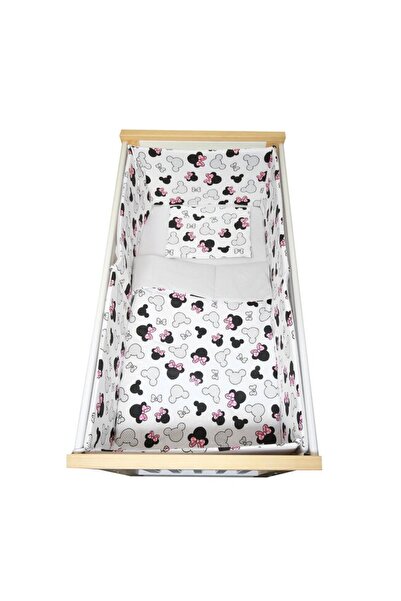PRICHINDEL Set de lenjerie de pat 5 piese, Prichindel, Minnie, Gri, 140x70cm