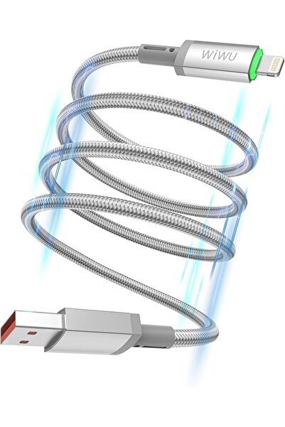 WIWU كابل مغناطيسي من نوع USB-A إلى Lightning بطول 1 متر من نوع Wi-C081 Magli...