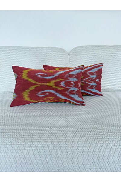 TheBohoHomeDecor Pure Ikat- Antik Ikat Dekoratif Kırlent Kılıfı | Soyut Yastı...