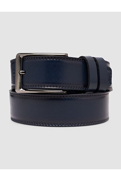 Cabani Genuine Dana Leather Navy Blue Classic Men's Belt