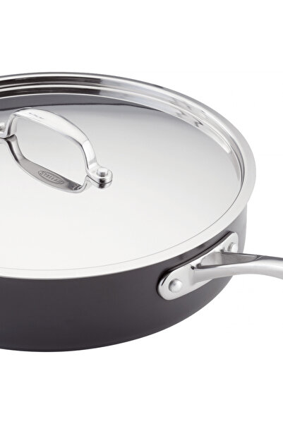 STELLAR Stellar-Hard ανοδιωμένο τηγάνι σοτσέ, αλουμίνιο, 52x28x9 cm, μαύρο/ασημί