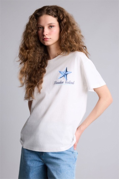 DeFacto Oversize Back Printed T-Shirt G9005Ax26Sm