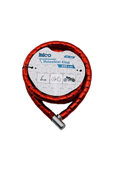 Livenda Red Motor Bike Lock 22 mm X 200 cm