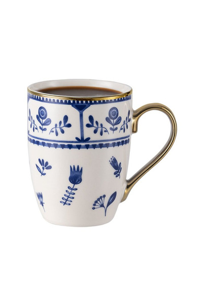 Madame Coco Lori Mug - Blue/White - 360 ml & Adenya Basket