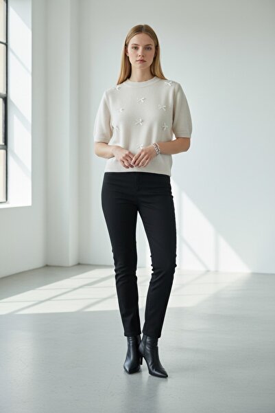 Altamira Bluză de damă bej cu detaliu panglică