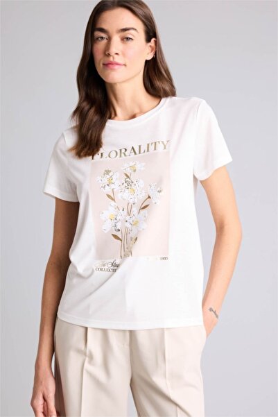 DeFacto Μπλουζάκι με λαιμόκοψη ποδηλάτου, φλοράλ, κοντομάνικο H2032AX26SM