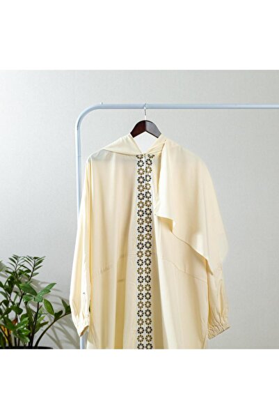 Reetal عباية صلاة نسائية مع حجاب - قماش بارد - مقاس حر - بني