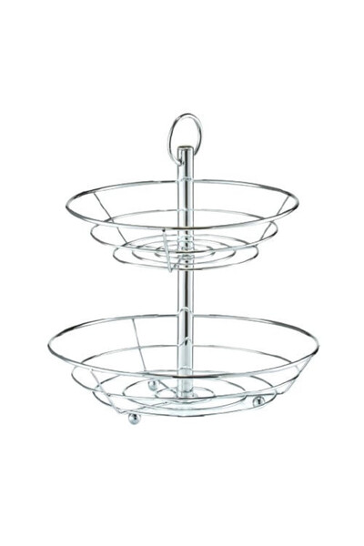 zeller Διπλό φρουτιέρα, χρωμιωμένο ατσάλι, 26x29cm, ασημί