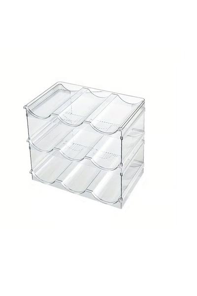 zeller Σετ 3 Θήκες Αποθήκευσης Μπουκαλιών, Στοιβαζόμενες, Πλαστικές, 3x29x20x...