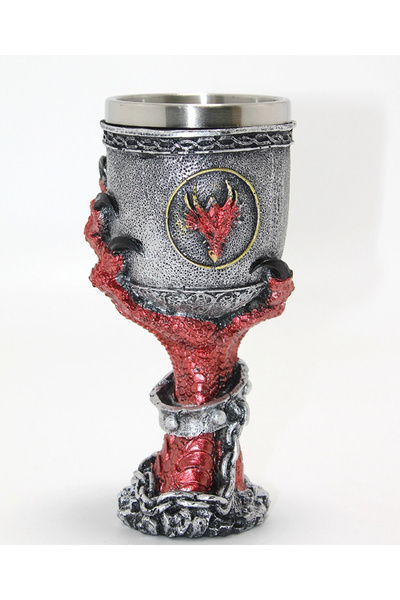 Livenda 3D Embossed Stainless Steel Goblet Cup with Dragon Claw Design