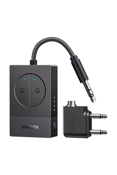 Ugreen Transmițător audio, Bluetooth 5.3, Tip-C, Mufă de 3,5 mm, BT305, Negru