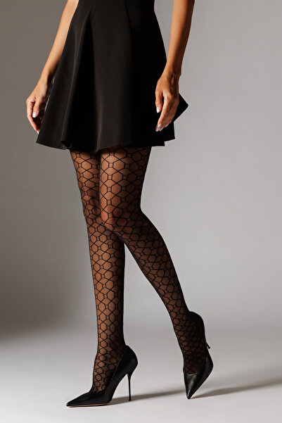 Laura Baldini Tights with Patterned HEXAGON