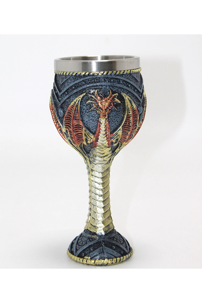 Livenda Dragon Design 3D Embossed Steel Goblet Cup