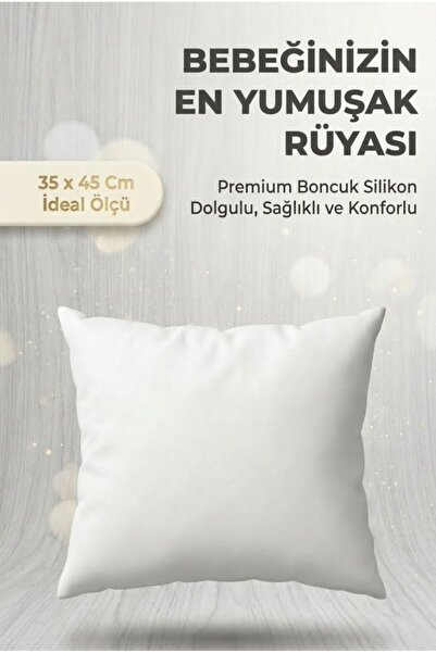YUNUSOĞLU HOME Bebek Yastığı Premium Boncuk Silikon Dolgulu Yumuşak Konforlu ...