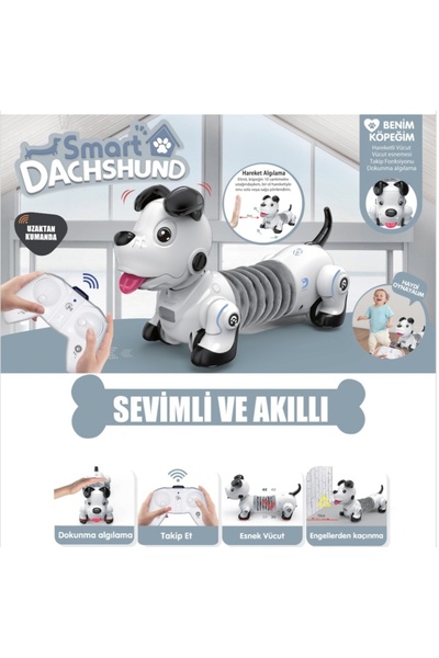 lorashop Uzaktan Kumandalı Akıllı Robot Köpek Oyuncak – Smart Dachshund Harek...