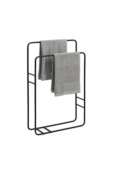 zeller Quad Towel Rack, metal, black, 48.5 × 15 × 77 cm