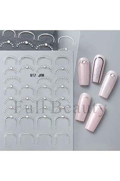 delis 3D Marquise nail stickers, STICKER114, Silver