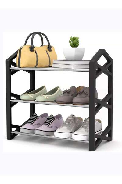 Arabest 3-Tier Metal Shoe Rack, Stackable X-Shape Storage Organizer, Black, f...