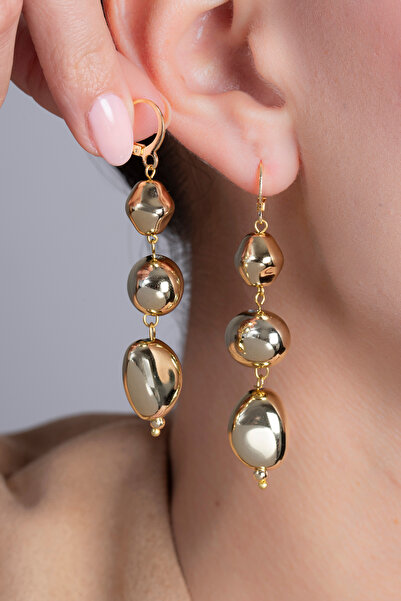 Elika Silver Sallantılı Vintage Gold Küpe