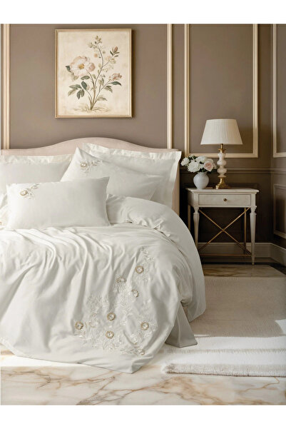 Cotton Box Σετ Παπλωματοθήκης Διπλής Κρεβατοκάμαρας με Τρισδιάστατο Κέντημα, ...