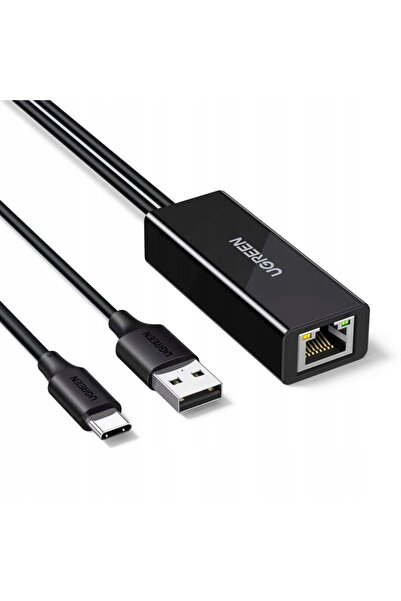 Ugreen Adaptor de internet, USB, USB-C la RJ45, 100Mbps, Indicator LED, CR110...