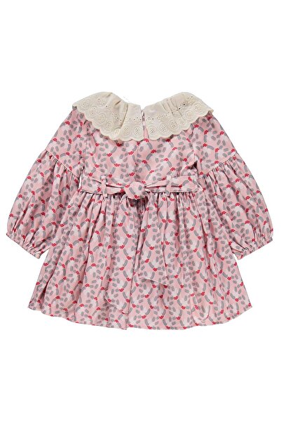 Obelia Rochie cu guler din dantela si maneci elastice pentru 2-5 ani - Roz 4-...