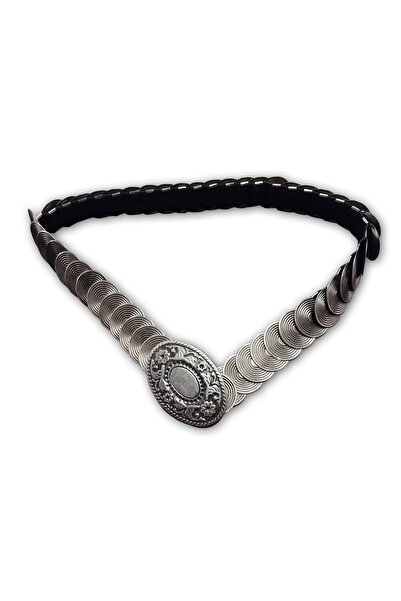 AĞIRSOY Elastic Women's Shoes Belt I, Metal Sequins, Antique Length 70 Cm, Mo...