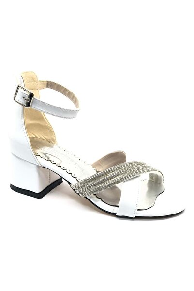 KOCAMANLAR İremsu 2727 Girl's Evening Dress Stone Heeled Shoes White