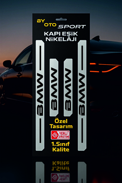 bys BMW için Lux Pleksi Kapı Eşiği Çitası Parlak Krom (4 Adet )