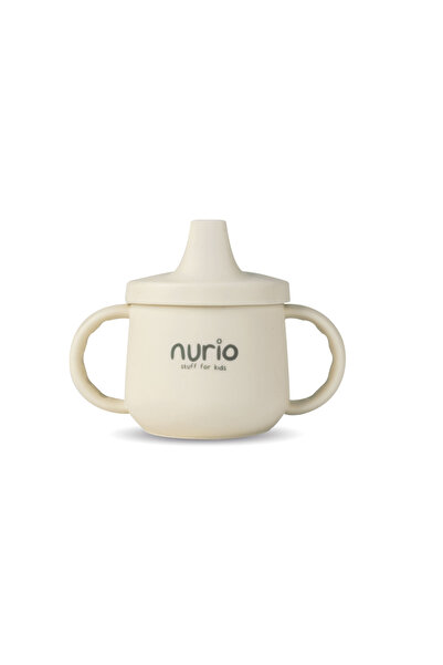 Nurio Silicone baby cup with handles Nurio, Beige