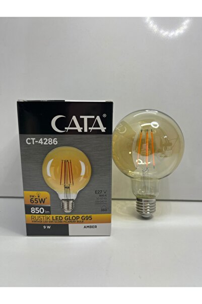 Cata CT 4286 Glop Rustik Led 9W G95 2700K Amber E27 Duy Vintage nostaljik