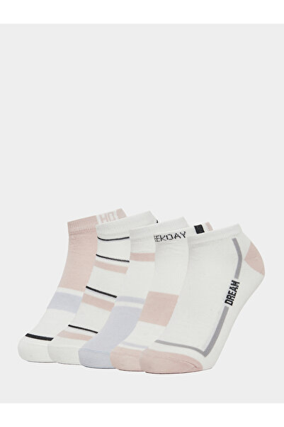 Styli Pack of 5 - Striped Detail Ribbed Cuff Ankle Socks