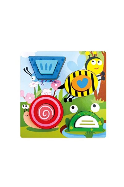 Bino Educational wooden puzzle, Live Pond, 18x18x2,5 cm, 9 pi...
