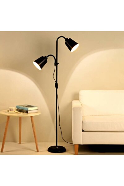 VmaxVision Dual Light Floor Lamp - Tall Floor Lamp with Two E27 Three-color D...