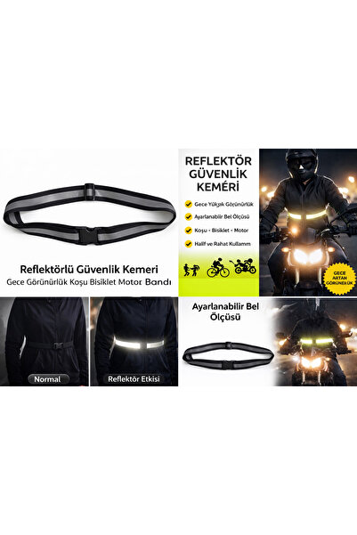 Vi Caro عاكس ضوئي عملي أسود اللون حزام عالي الوضوح للرياضات الليلية وسلامة ال...