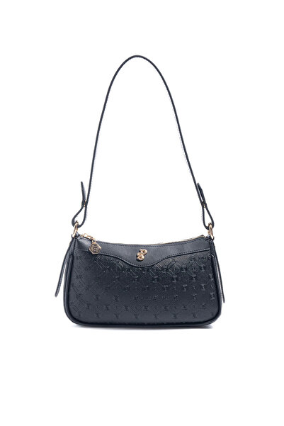 Silver Polo ساعة سيلفر آند بولو SP1274 للسيدات حقيبة عابرة للجسم بشعار أسود-أسود