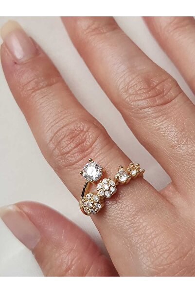 ZÜLİSCH خاتم مرصع بالأحجار الكريمة من الذهب قابل للتعديل، مصنوع من الفولاذ وا...