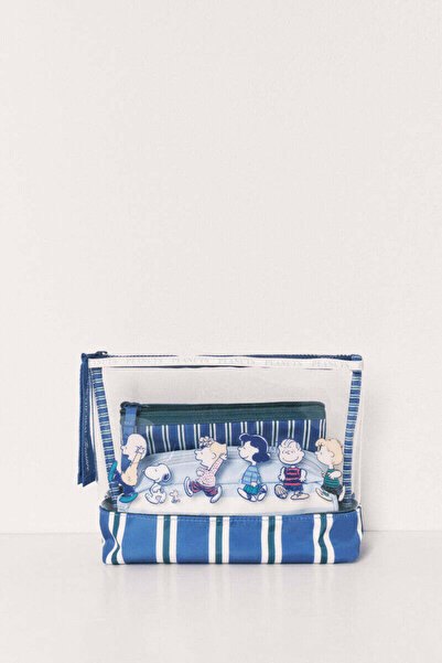 Women'secret عبوة من 3 حقائب أدوات تجميل مخطط سنوبي