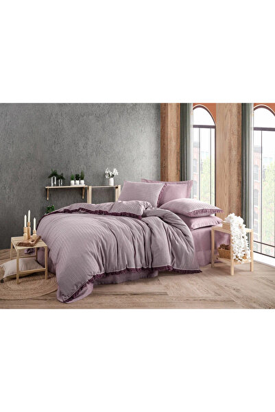 Hobby Σετ Παπλωματοθήκης Ιδιωτικής Κατασκευής με Βαμμένο Νήμα Μωβ