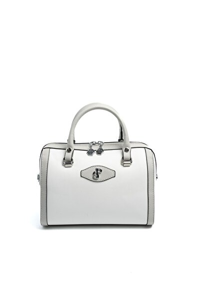 Silver Polo Silver & Polo Sp1091 Women's Clutch Bag Plain White-Grey