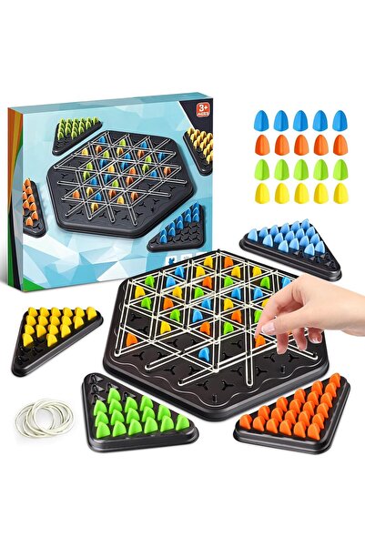 Arabest Geometric Chess Board Game, Rubber Band Strategy Game for Family Fun,...