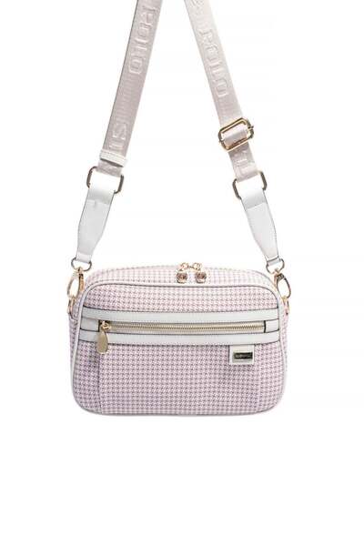 Silver Polo Silver & polo sp1280 women's Crossbody Bag goose foot Plaid burgu...