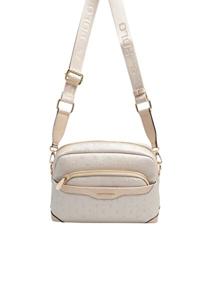 Silver Polo Silver & Polo Sp1201 Women's Crossbody Bag Logo Beige-S.Nut