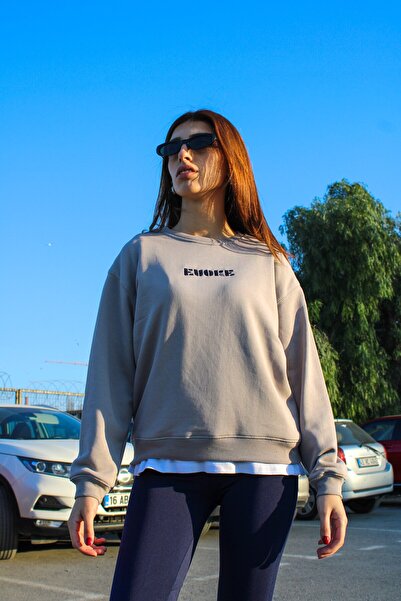 Nakışlı Oversize Kadın Sweat
