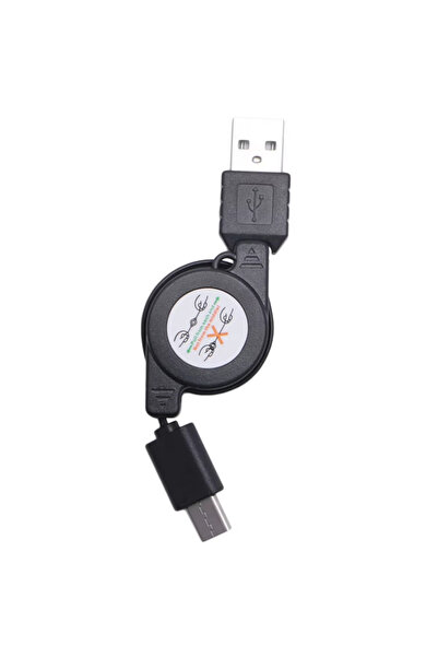 Alfais 6021 Usb To Type C Erkek Şarj Ve Veri Aktarım Kablosu Makaralı 75cm