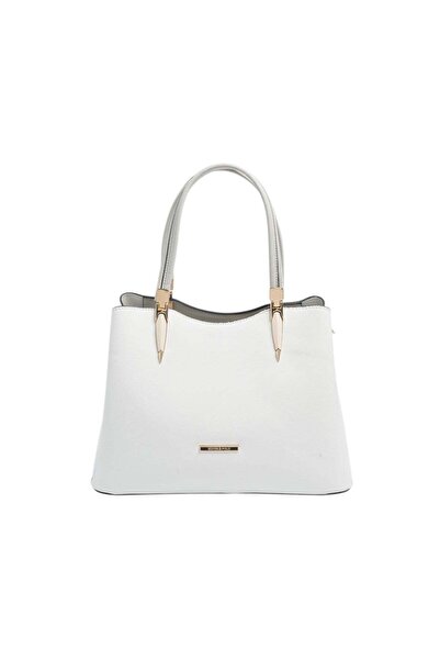 Silver Polo Silver & Polo Sp1205 Women's Clutch Bag Plain White-Grey