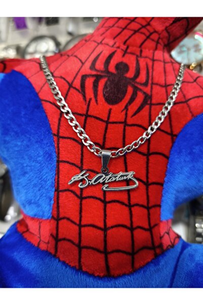 enyatakı Kemal Ataturk Signature Style Necklace Made of Steel That Does Not T...