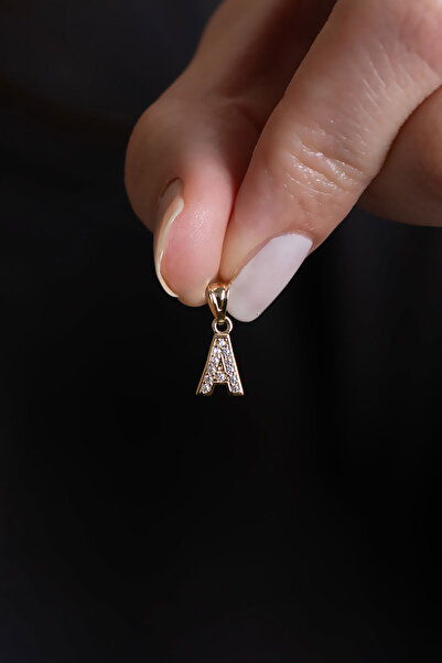 Bayar Gold 14 Ayar Altın A Harf Zirkon Taşlı Kolye Ucu