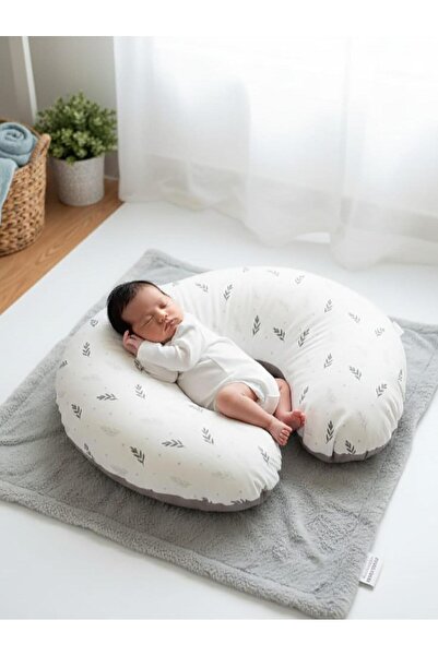 Yuar Baby Leaf Patterned Breastfeeding Min Leather - Gray