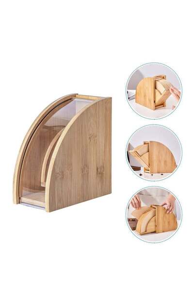 Arabest Coffee Filter Holder with Dustproof Cover, Wooden Acrylic Storage Dis...